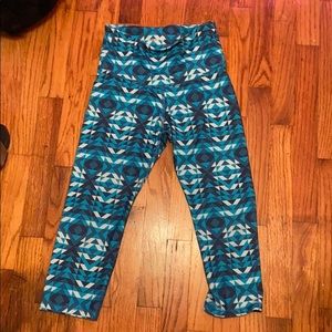 Blue comfy exercise capri pants